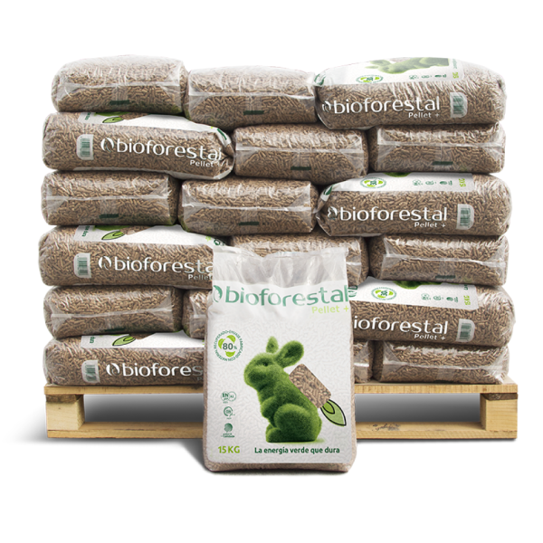 Pellets de madera - 1/2 palet de 42 sacos de 15 kg